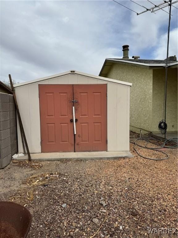 view of shed