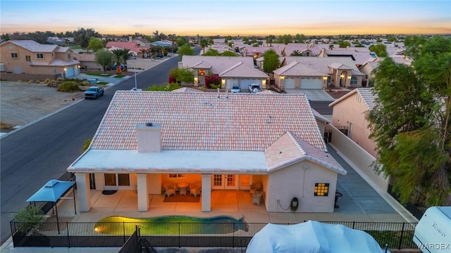 1878 E Clear Lake Dr, Fort Mohave, AZ 86426 - aerial view at dusk with a residential view