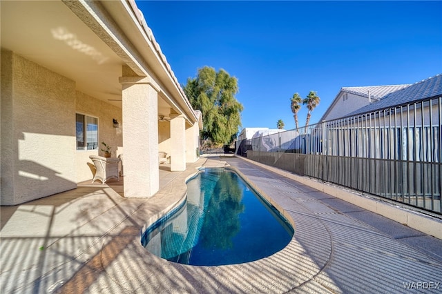 1878 E Clear Lake Dr, Fort Mohave, AZ 86426 - view of pool featuring fence, a fenced in pool, and a patio
