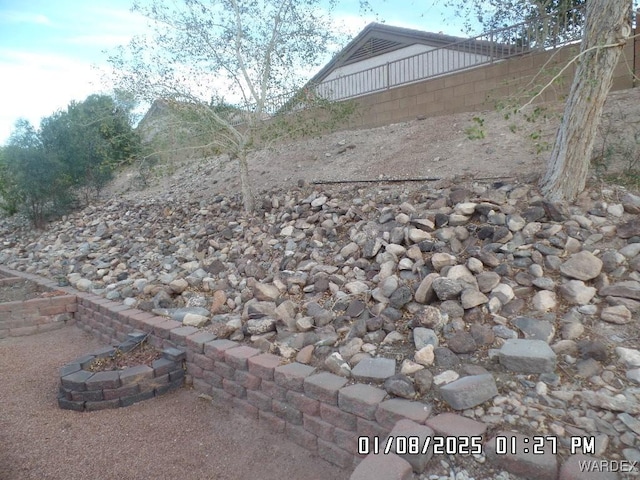 view of yard with fence