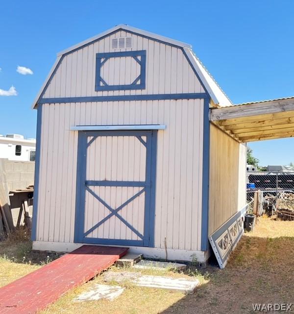 view of shed