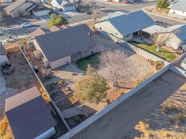 aerial view with a residential view