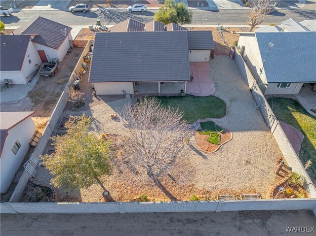 aerial view with a residential view