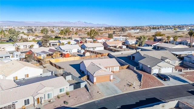 aerial view featuring a residential view and a mountain view