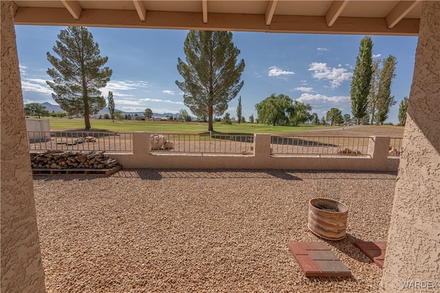 view of yard with fence