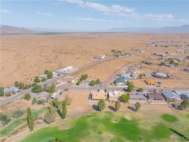 drone / aerial view featuring a mountain view