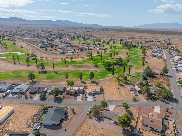 birds eye view of property with a residential view and a mountain view