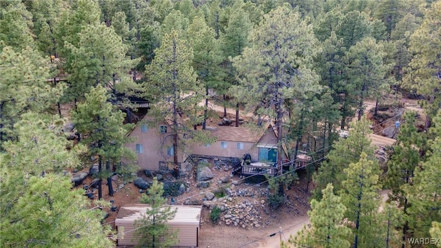 bird's eye view with a forest view