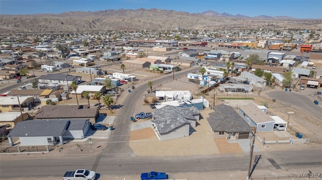 aerial view with a residential view and a mountain view