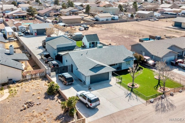 bird's eye view with a residential view