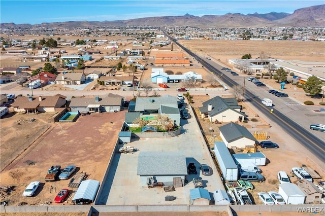 aerial view with a desert view and a mountain view