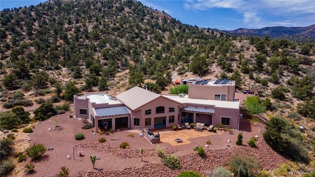 aerial view with a mountain view