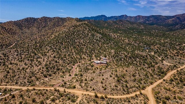 bird's eye view with a mountain view