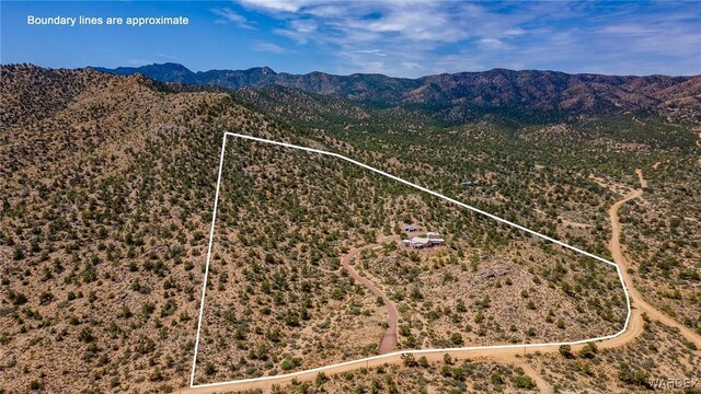 drone / aerial view with a mountain view