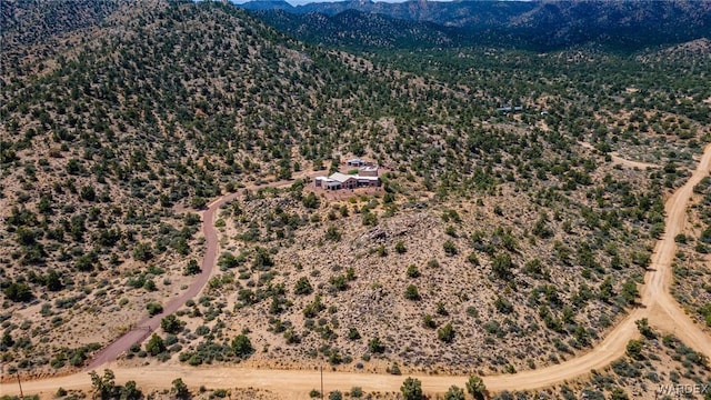 aerial view with a mountain view