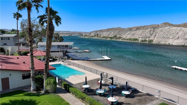 441 Moser Ave Unit B3, Bullhead City, AZ 86429 - water view featuring mountains and fence