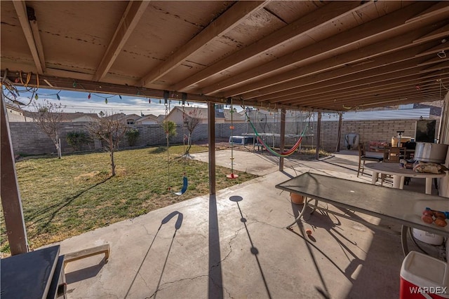 view of patio with a fenced backyard