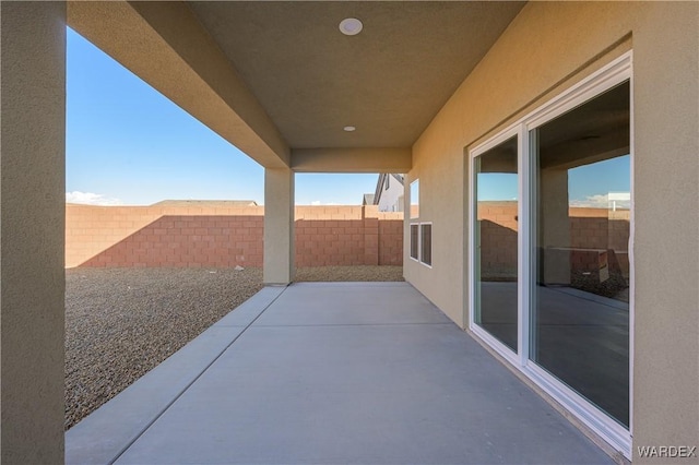 view of patio with a fenced backyard