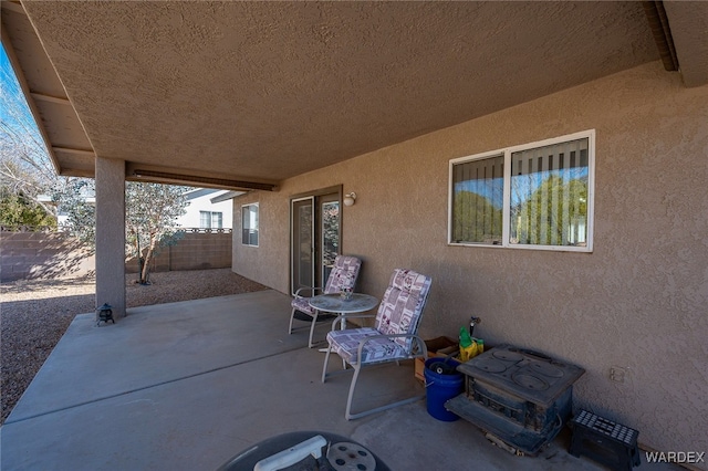 view of patio with a fenced backyard