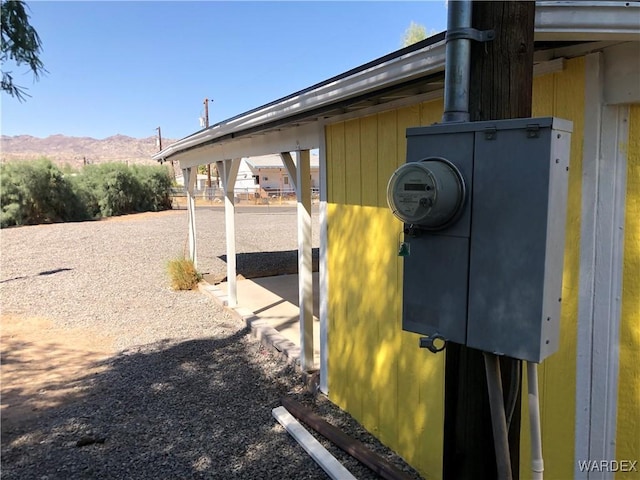 exterior space featuring a mountain view