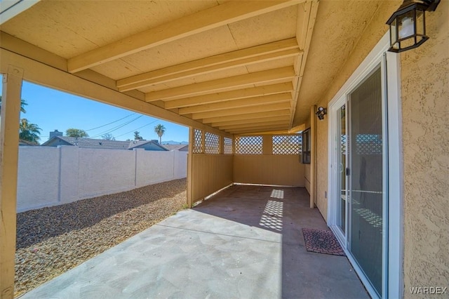 view of patio featuring a fenced backyard