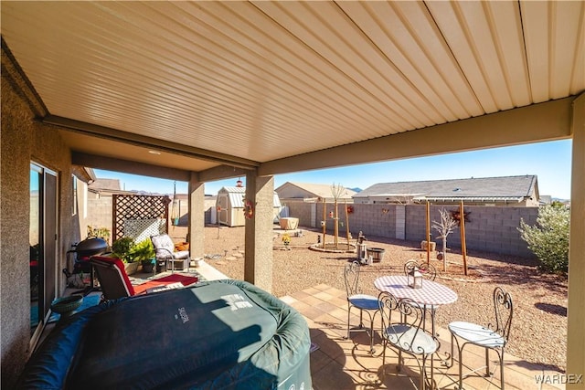 view of patio with a fenced backyard