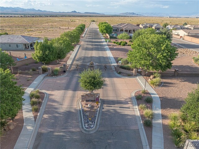 aerial view with a residential view and a mountain view