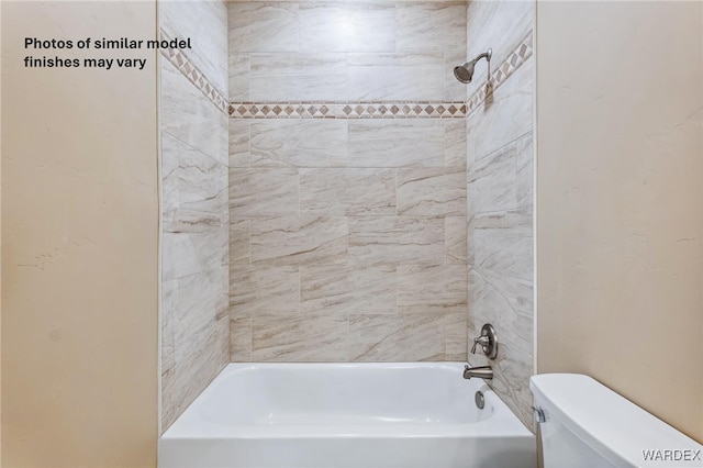 full bath featuring toilet and shower / bathtub combination