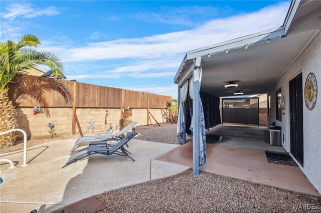 view of patio / terrace featuring a fenced backyard