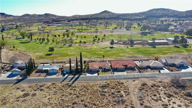 aerial view with a residential view and a mountain view