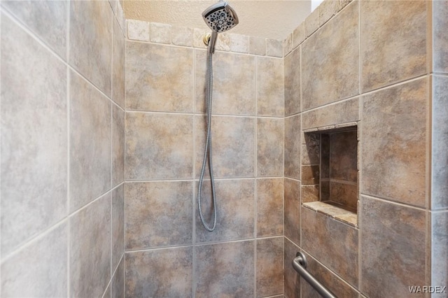 room details with tiled shower