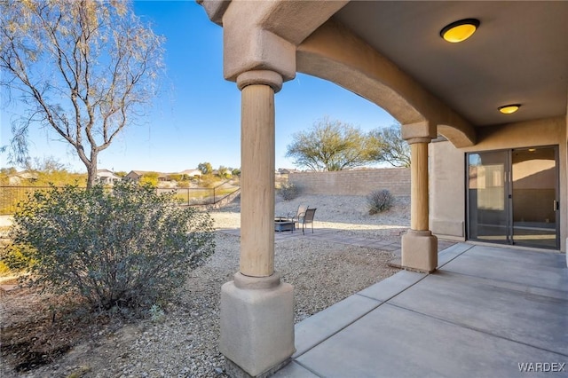 view of patio with a fenced backyard