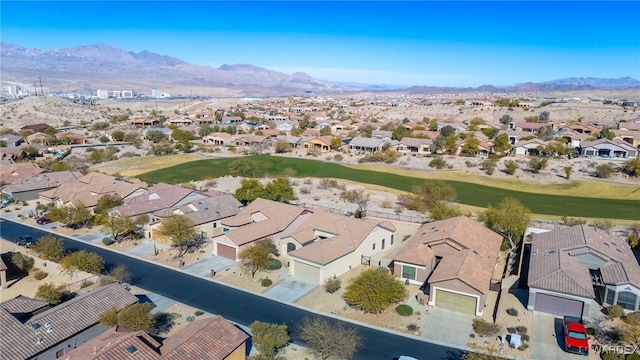 bird's eye view with a residential view and a mountain view