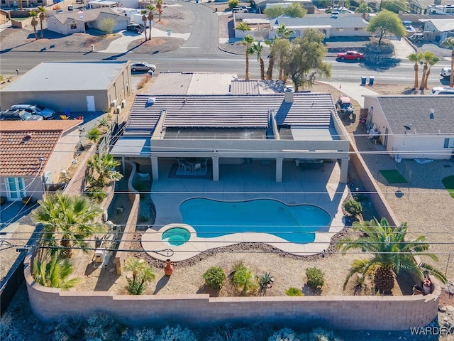 birds eye view of property featuring a residential view