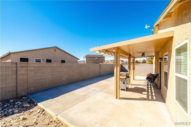 view of patio / terrace featuring a fenced backyard