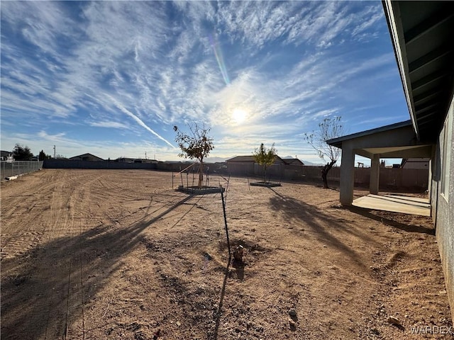 view of yard featuring fence