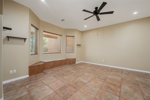 2303 E Hulet Ave, Mohave Valley, AZ 86440 - unfurnished room with ceiling fan, recessed lighting, baseboards, and light tile patterned flooring
