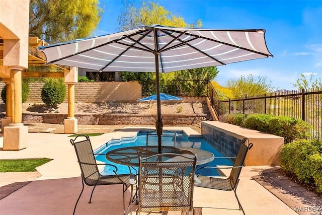 view of patio with a fenced backyard