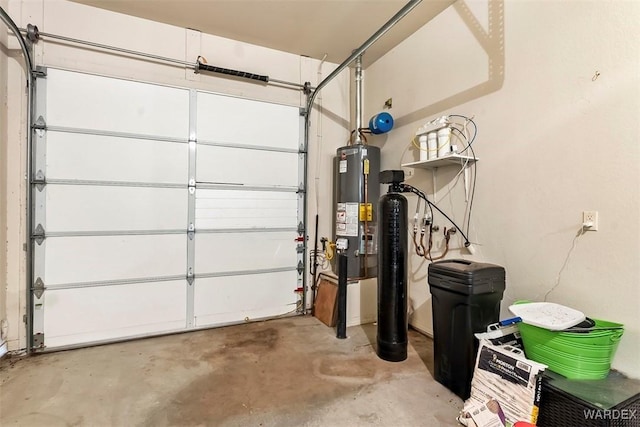 garage featuring gas water heater