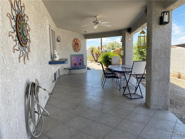 211 Columbine Dr, Lake Havasu, AZ 86403 - view of patio featuring ceiling fan and outdoor dining space