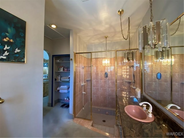 211 Columbine Dr, Lake Havasu, AZ 86403 - bathroom featuring vanity and a shower stall