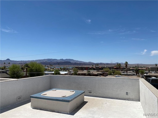 211 Columbine Dr, Lake Havasu, AZ 86403 - view of patio with visible vents, a mountain view, and a balcony