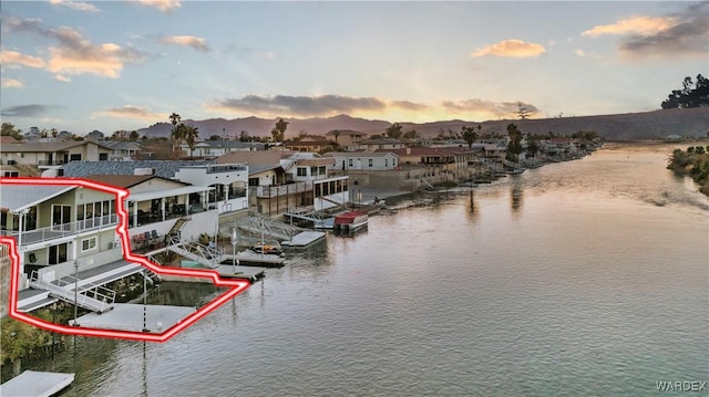 water view featuring a residential view