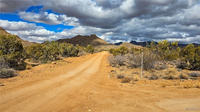 view of road with a mountain view