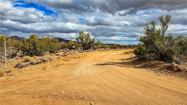 view of road with a mountain view