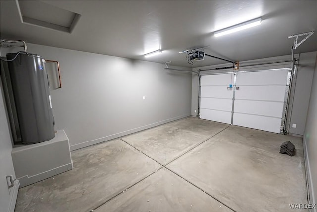 garage featuring a garage door opener and baseboards