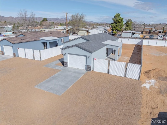 aerial view with a residential view and a mountain view