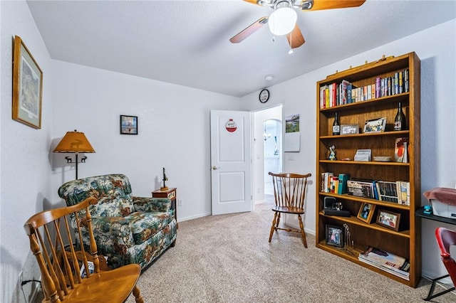 6053 S Klamath Loop, Fort Mohave, AZ 86426 - sitting room with carpet flooring and a ceiling fan