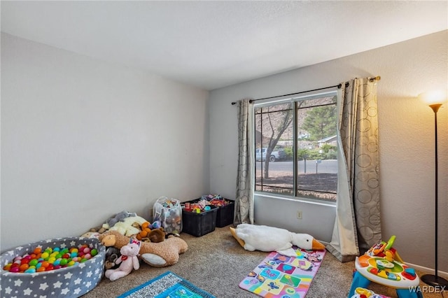 recreation room featuring carpet floors