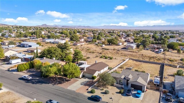 aerial view with a residential view and a mountain view